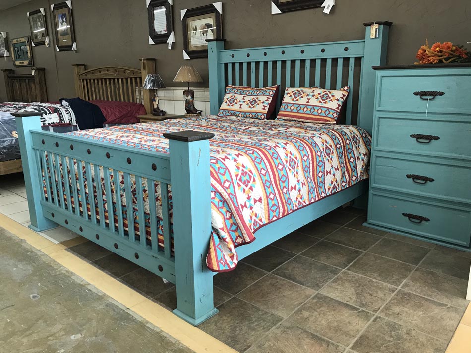 Turquoise Bed Side
