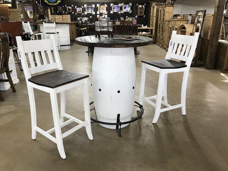 White Bar With Stools