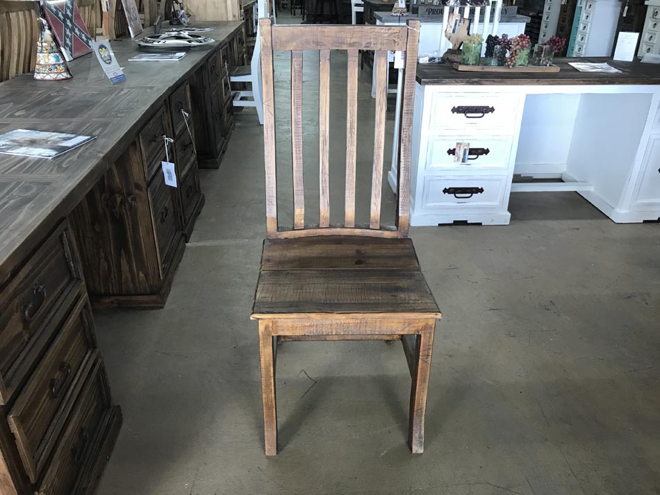 Classic dining chair in warm brown color, available in Lubbock.