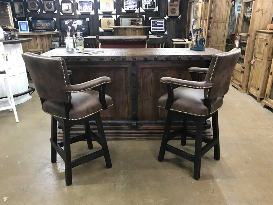 Beautiful bar in dark walnut finish, available in Lubbock from Rustic Furniture Warehouse.