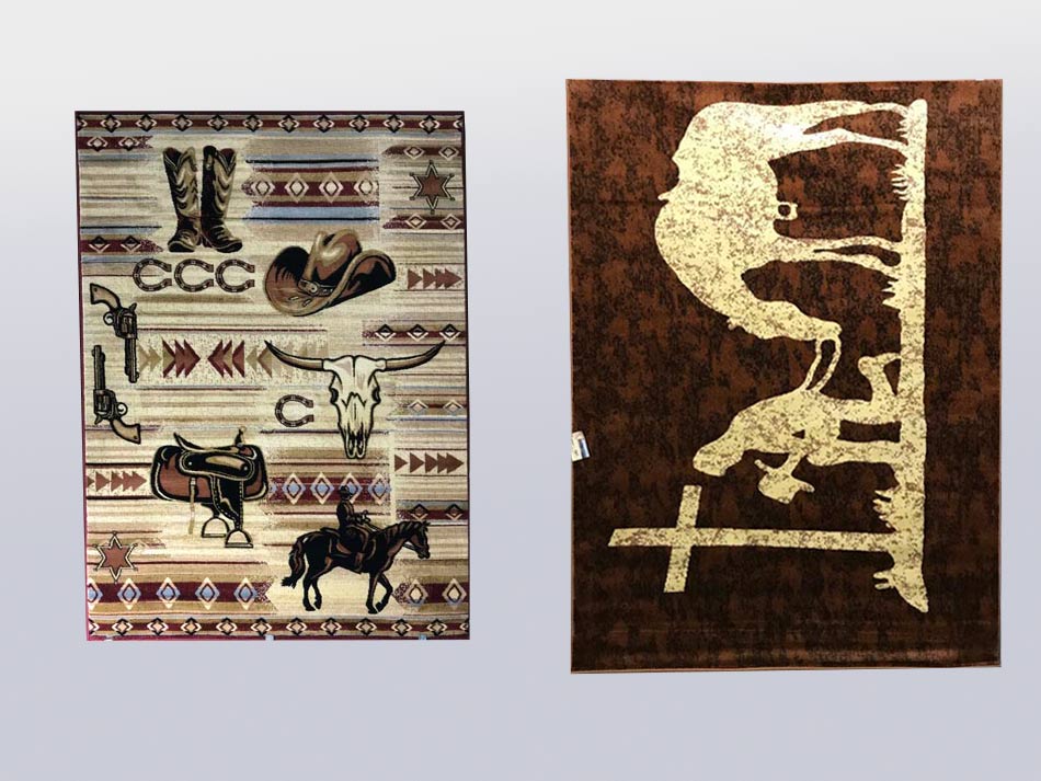 Beautiful area rugs, perfect to pair with rustic furniture, with a cowboy or ranch theme, available in Lubbock.